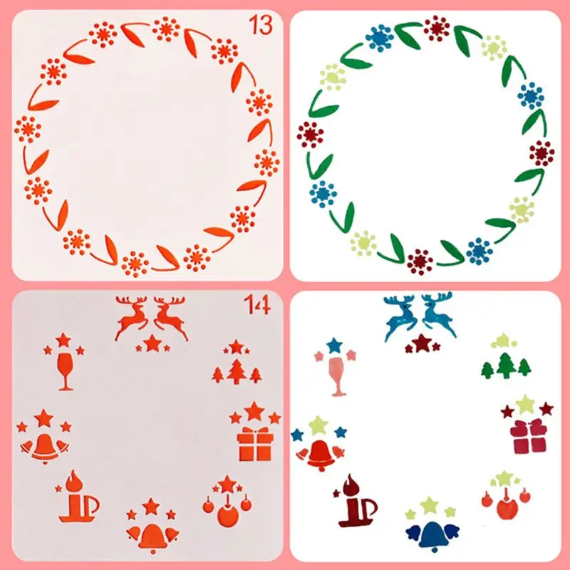 24 шт./компл. шаблон для рисования цветочного венка линейка трафарет доска DIY