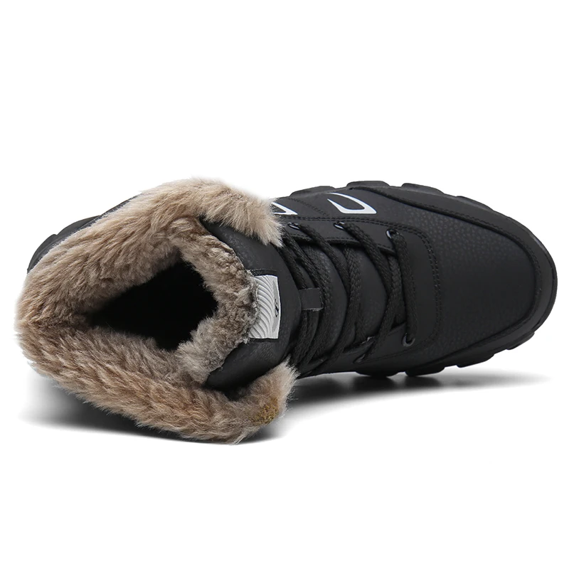 Кожаные спортивные зимние ботинки с флисовой подкладкой утолщенная