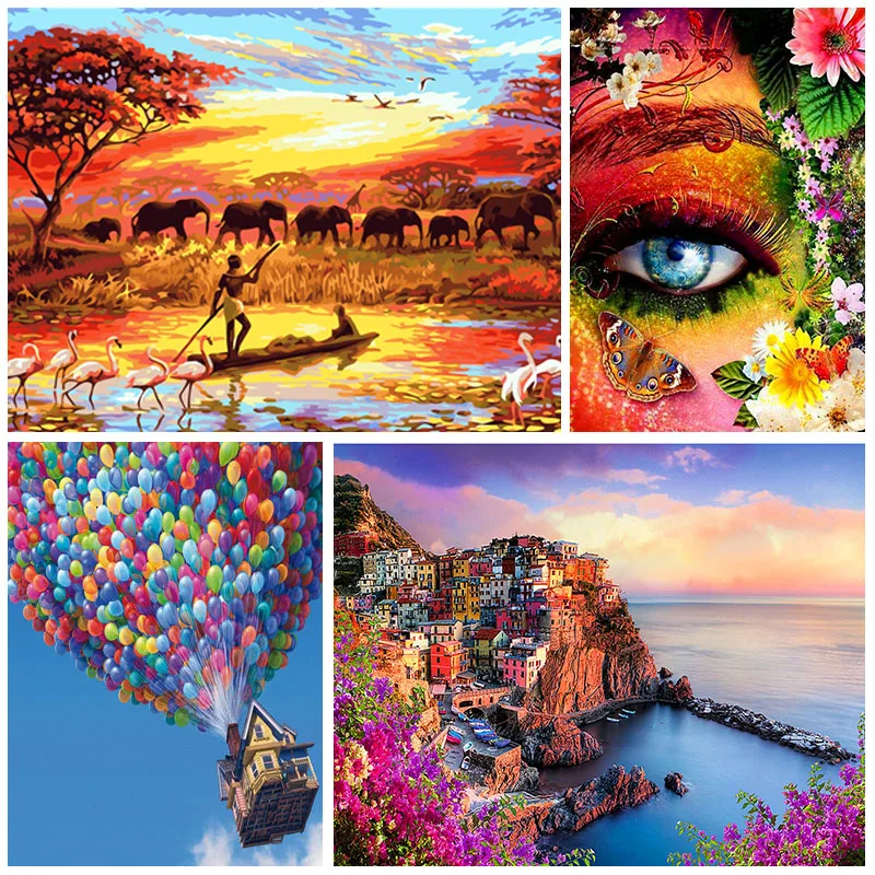 

Animal Paint By Numbers Set Room Wall Art Home Decor Landscape DIY Oil картины по номерам 40*50 Drawing On Canvas Painting