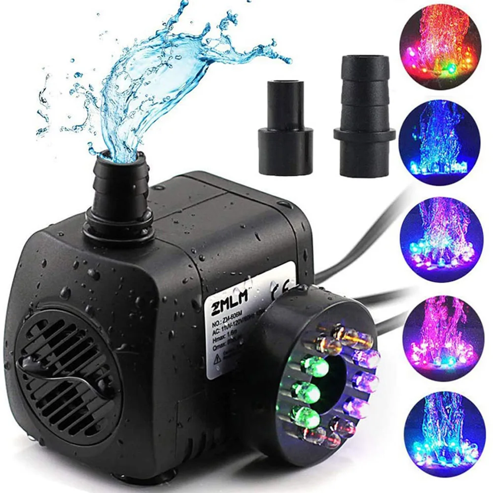 15 Вт мини Электрический погружной водяной насос светодиодный RGB Освещение
