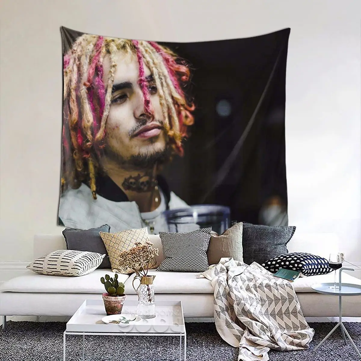 

Lils Peeps 32 Tapestry Rap Star Singer Tapestry Wall Bedspread kawaii Psychedelic Decor Blanket For Living Room