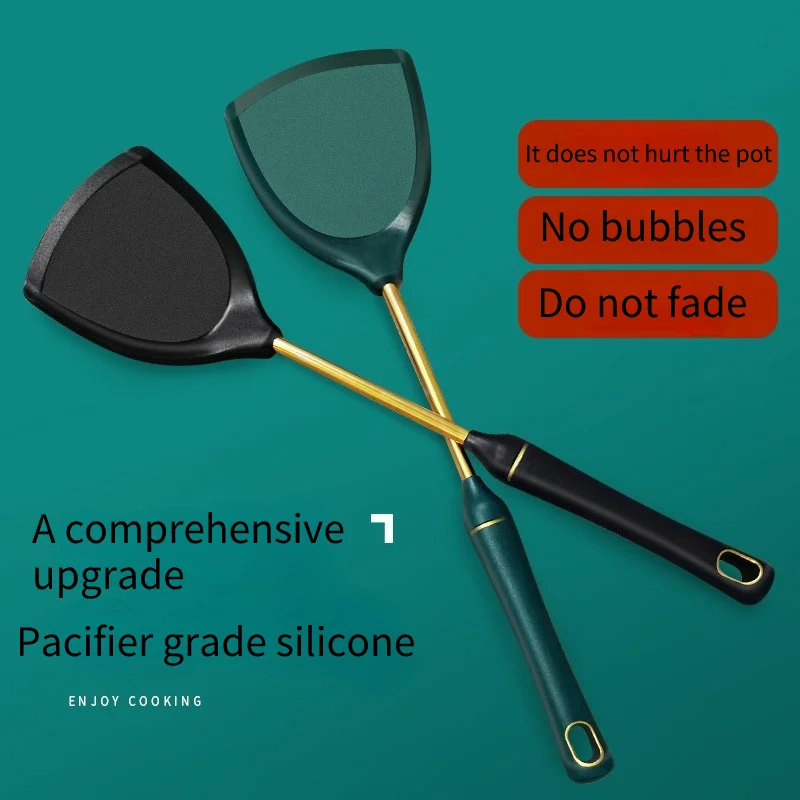 

Silicone Spatula Beef Meat Egg Kitchen Scraper Wide Pizza Shovel Non-stick Turners Food Lifters Home Cooking Utensils 3Colors