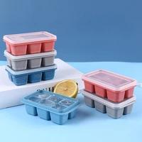 6 cavity ice tray with cover kitchen made diy ice maker silicone ice cube box ice tray ice cube ice box kitchen mold supplies