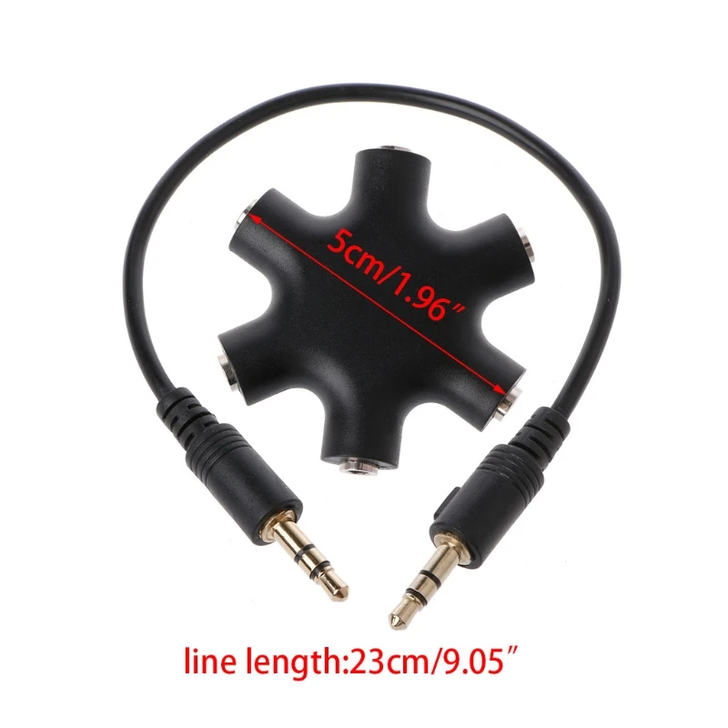 

3.5mm Splitter Hexagon 1 Male To 5 Female Headphone Earphone Share Distributor B03C