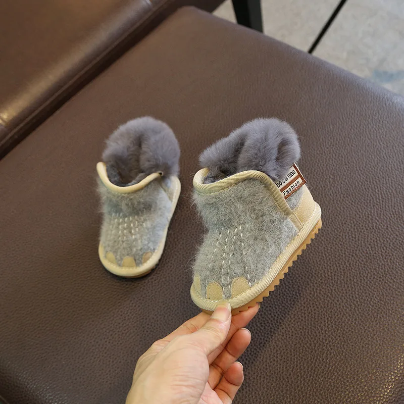 2019 зимние сапоги для малышей девочек и мальчиков теплые уличные плюшевые детские