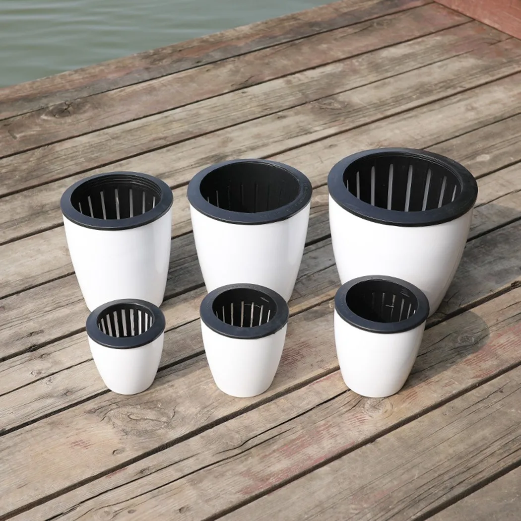 

Lazy Flower Pot Flowerpot Imitation Porcelain Series Plastic Self Watering Planter Resin Office Garden Plants Basket Home Decor