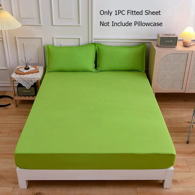 

1 шт., однотонная натяжная простыня из полиэстера, наматрасник с четырьмя углами и эластичной лентой, постельное белье, домашний декор (без н...
