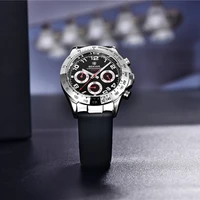 benyar 40mm quartz watch business mens 30m waterproof wristwatch top brand mens stainless steel chronograph relogio masculino