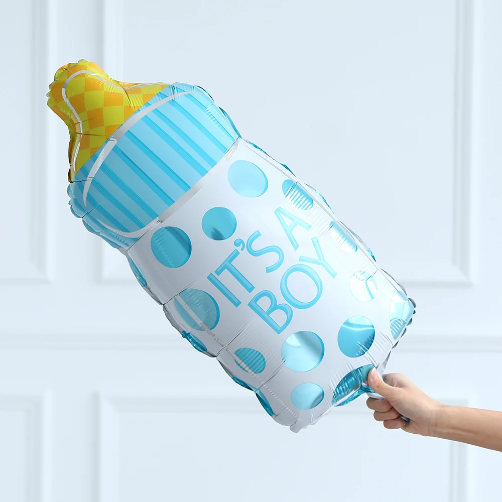 50 шт. для маленьких мальчиков и девочек бутылочки молока розовые синие шарики в
