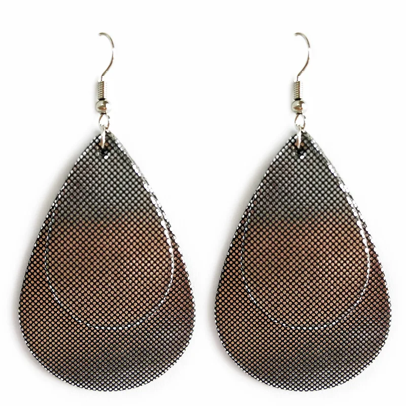 Cpop 7 узоров кожаные серьги с крестом геометрические неровности звезды капли воды