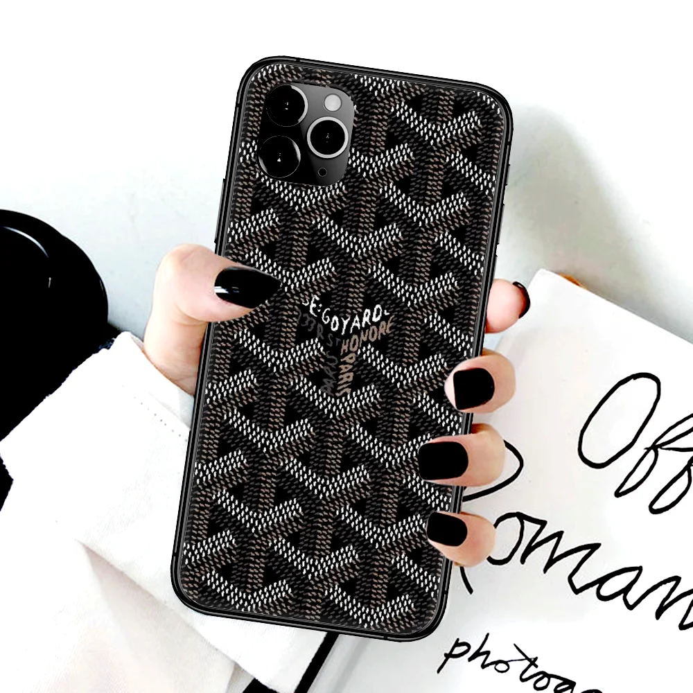 

Luxury Goyard Brand Phone Case For Iphone 4 4s 5 5S SE 5C 6 6S 7 8 Plus X XS XR 11 12 Mini Pro Max 2020 black Cover Fashion Etui