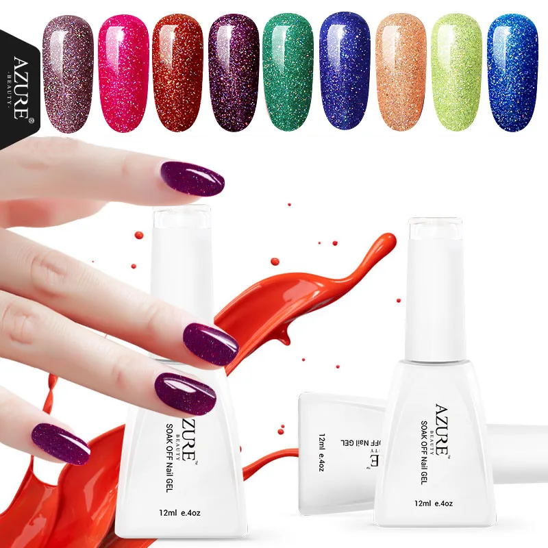 Неоновый УФ-гель для ногтей Azure Beauty 12 мл блестящий светодиодный Гель-лак красного