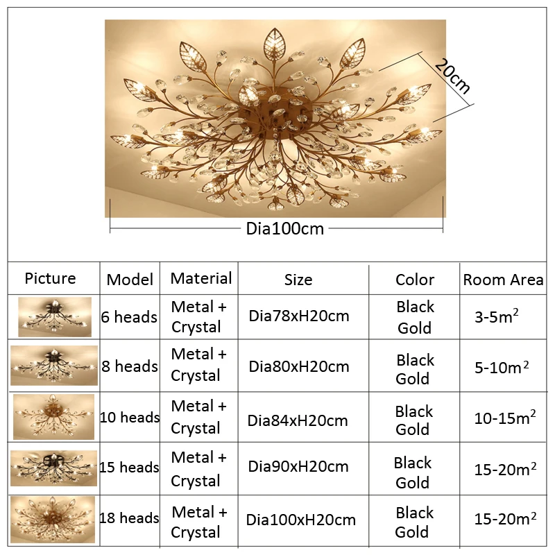 

Modern LED Lusters Crystal Chandelier Indoor Lighting Ceiling Chandeliers Cristal For Living Room Bedroom Kitchen Fixture Lights