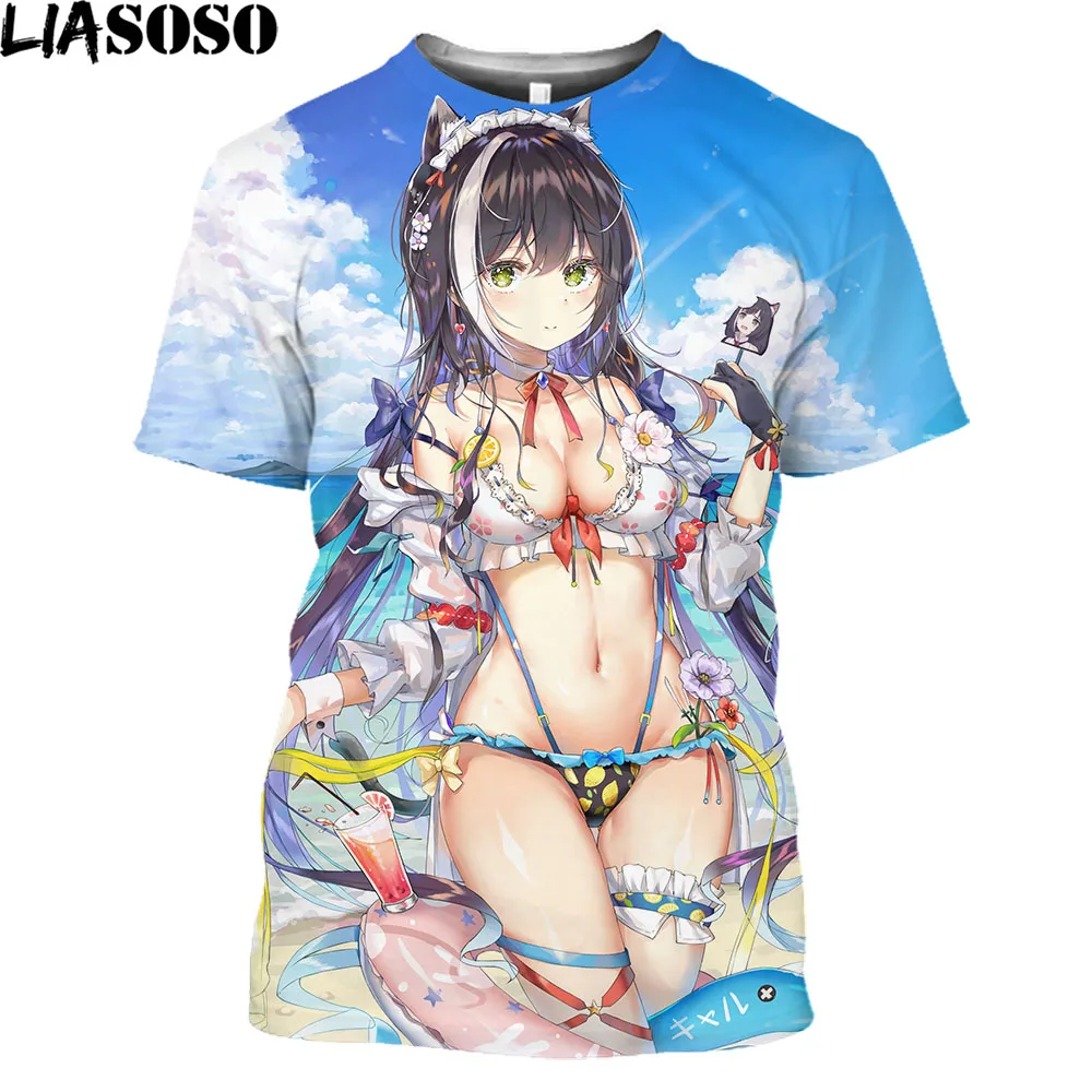 

LIASOSO Funny Princess Connect Re Dive T-shirt 3D Print Men Women Tshirt Casual Summer Shirt Natsume Kokoro Kyaru Pecorine Tops