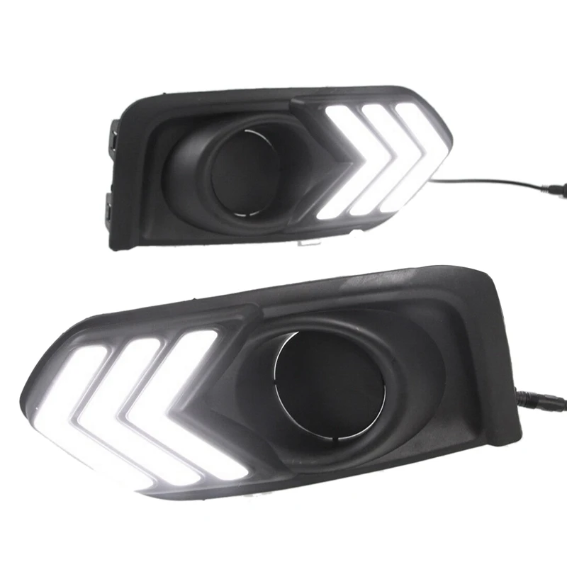 

for Honda City 2017-2018 Pair Front LED DRL Daytime Running Light with Turn Signal Lamp Fog Light