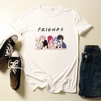 anime friends naruto fairy tail print round neck breathable ladies short sleeve t shirt graphic t shirts