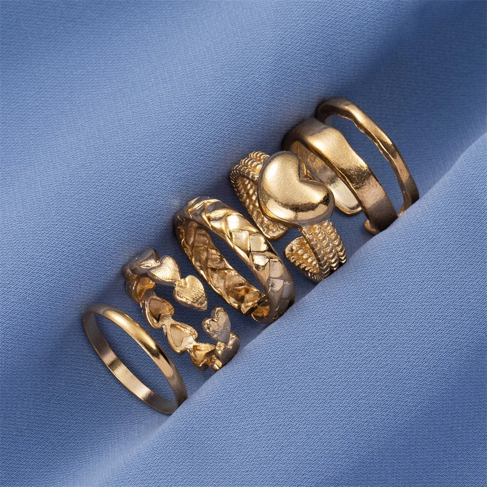 5 шт. винтажный Готический набор колец для влюбленных мульти Ele Мужской комплект