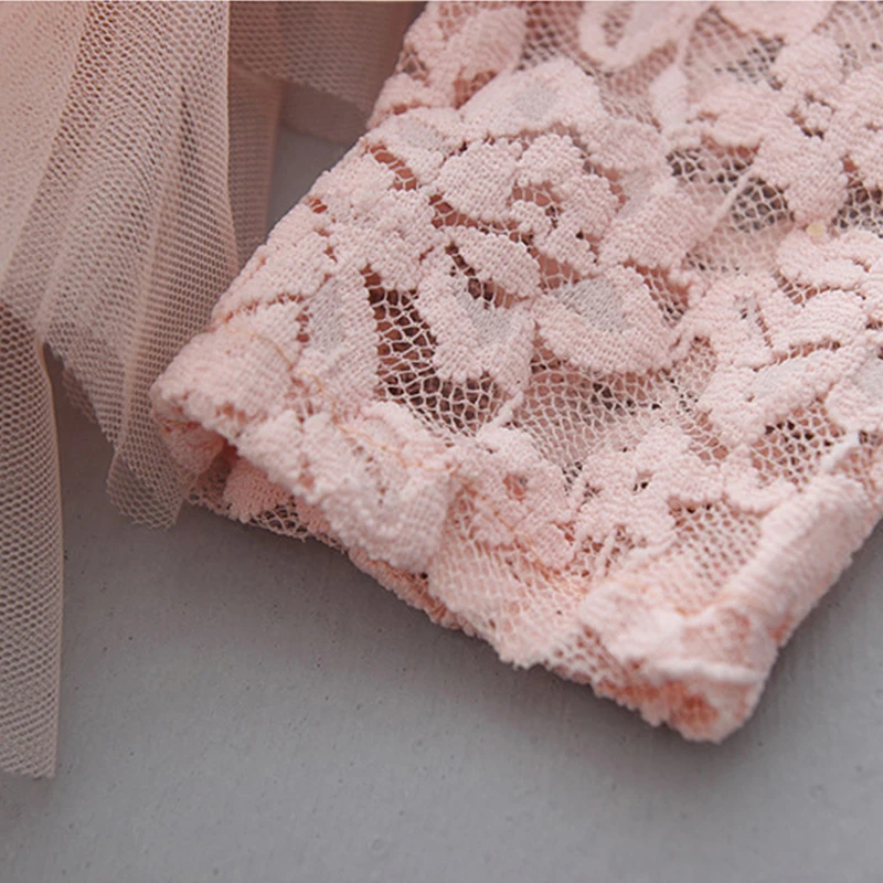 2021 New Lace Tulle Cake Girls Autumn Dress Lace Long-Sleeve Gown Princess Dress Dresses For Girls Evening Dress Kids Clothing