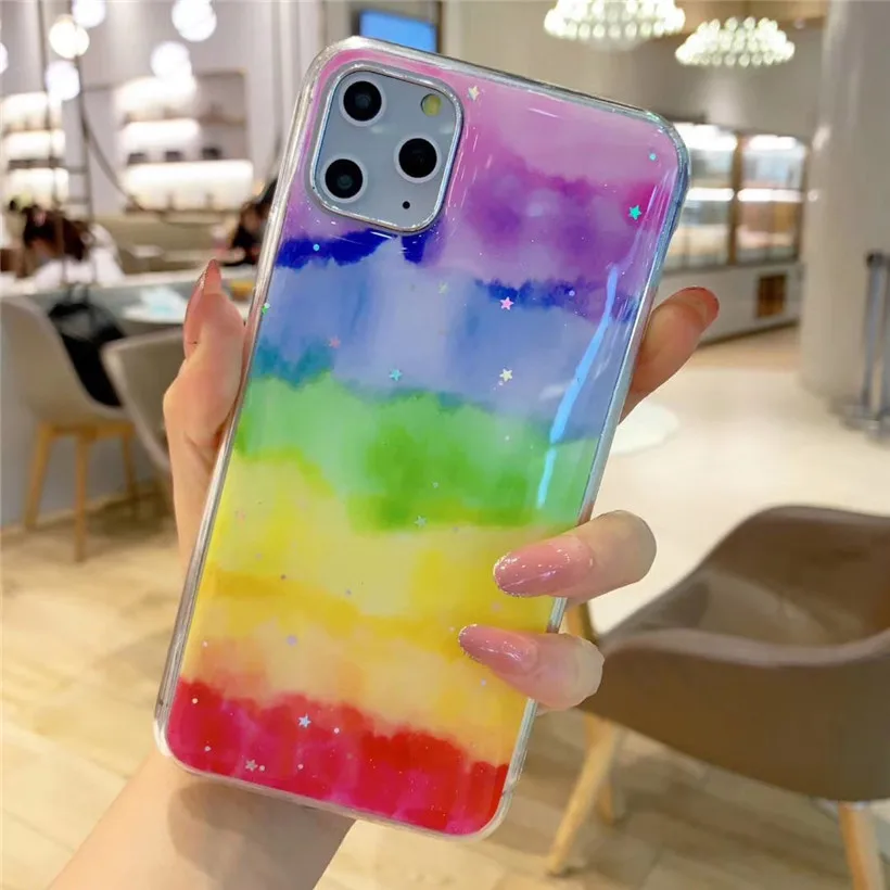 Блестящий Радужный ЧЕХОЛ ДЛЯ VIVO S5 X20 X9 Y97 Y93 Y85 Y67 Y66 чехол для силиконовый мягкий ТПУ