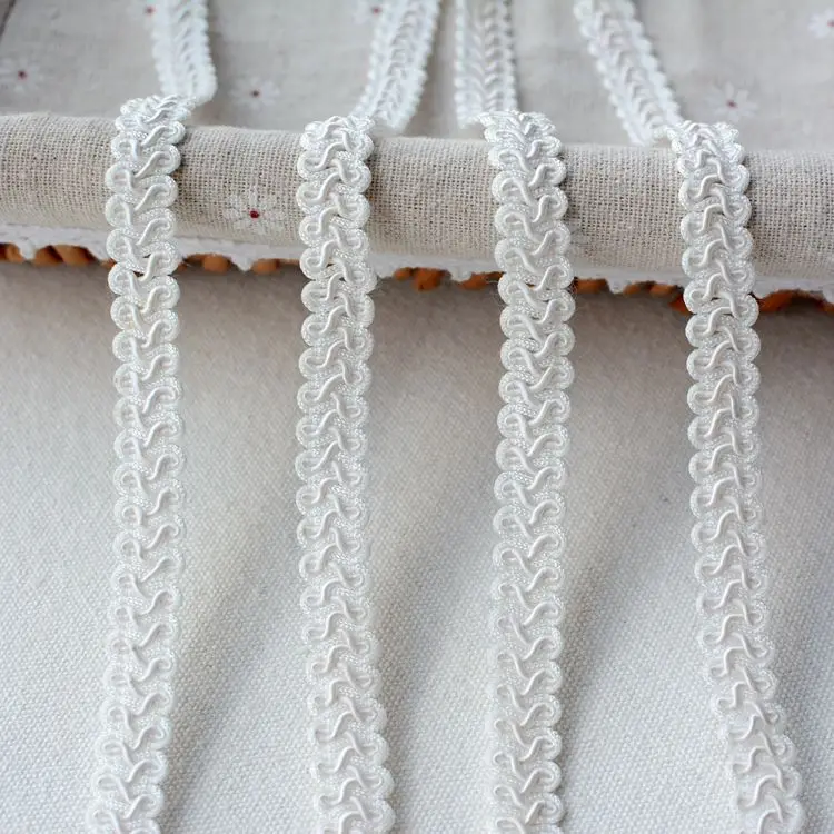 1M Latest White Lace Fabric 1cm Applique Ribbon Trim Guipure Clothing Collar For Sewing Trimmings encaje dentelle EJ6 | Дом и сад