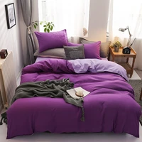 34 pcs bed sheet set solid color double sided bedding set queen king size with duvet cover pillowcases comforter bedding sets