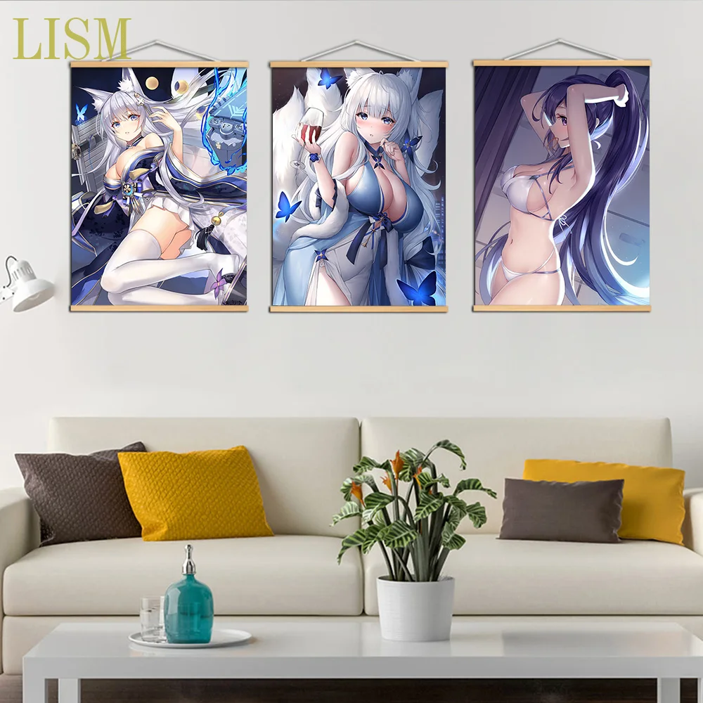 Популярный милый аниме-постер на стену с Аниме Манга из аниме Азур Лейн свиток