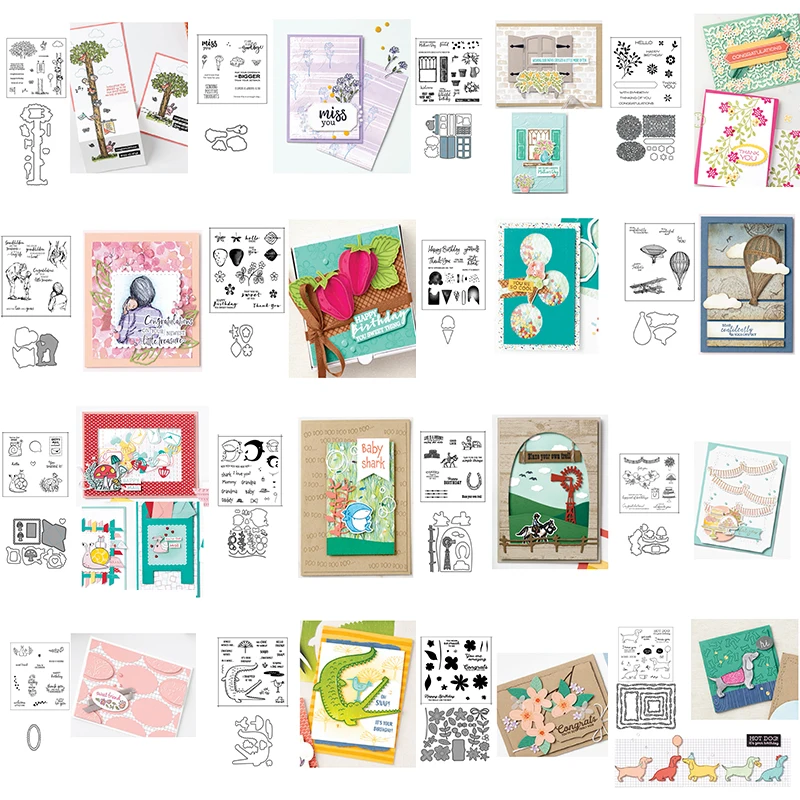 

2021 New Cutting Dies and Stamps Butterfly Flower Animals for Scrapbooking Craft Stencil Seal DIY Making Sheet Decor Embossing