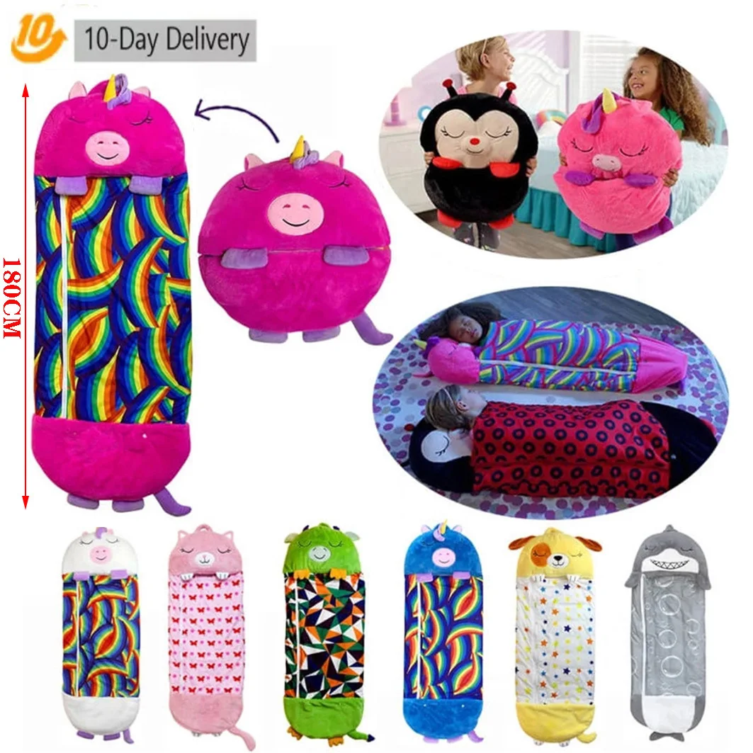 

Детский мультяшный спальный мешок для дня рождения, детский спальный мешок, плюшевая подушка для кукол, теплые мягкие спальные мешки для ма...