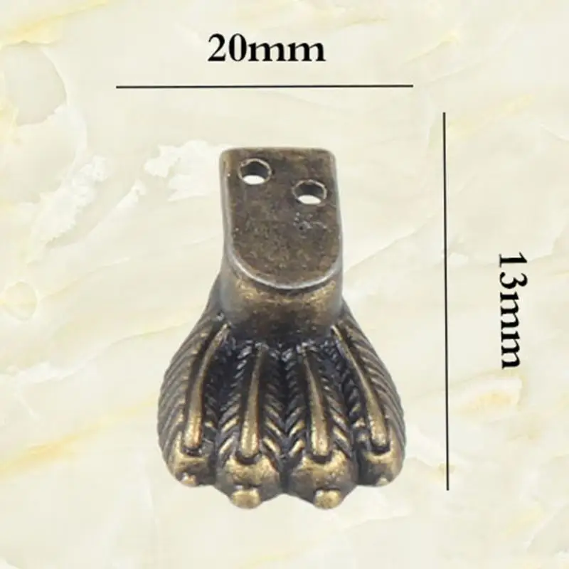 

8pcs/pack Furniture Leg Wood Box Desk Hardware Corner Protector Retro Claw Design Zinc Alloy Dresser Closet Wardrobe Rust-proof