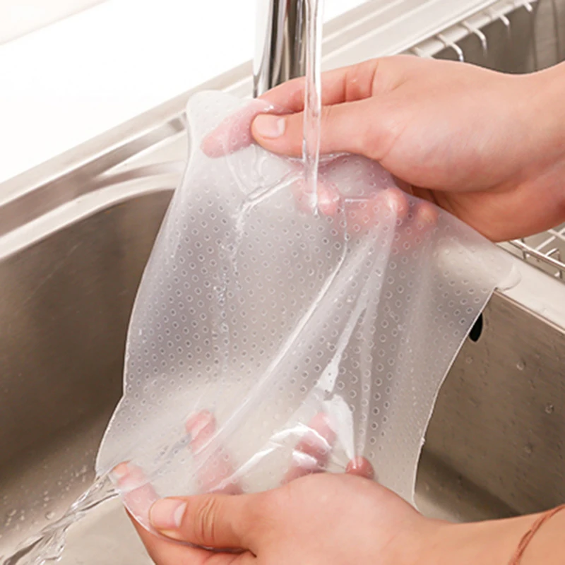 Кухонные силиконовые растягивающиеся крышки содержит 6 круглых и 4 мягких