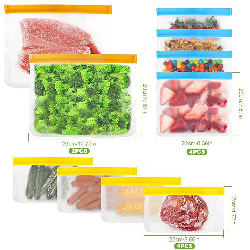 

10pcs/set Transparent Food Storage Bags For Home Kitchen Multipurpose Leak Proof Vacuum Sealer Bag For Fruits Snack Vegetables
