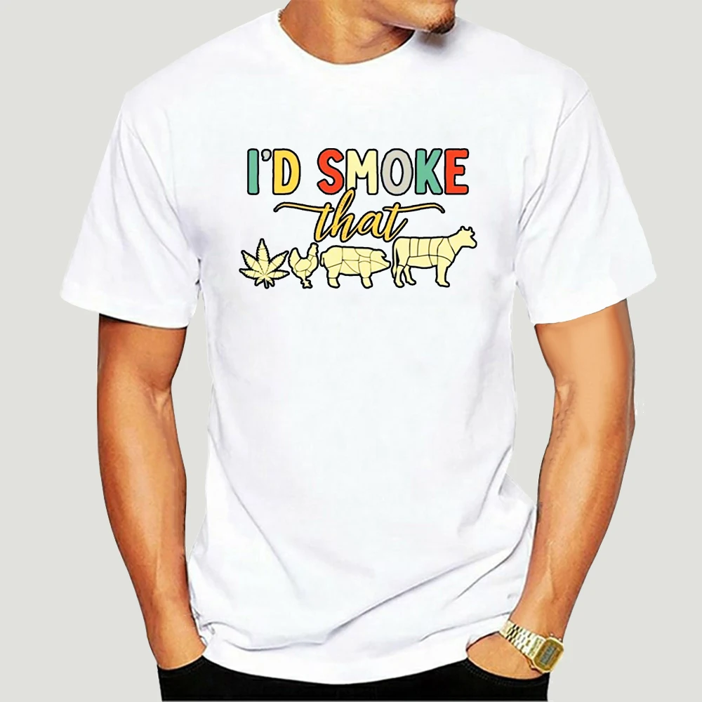 TrueKool I 'd Smoke That BBQ Funny 420 Day T Shirt 4873A|Мужские футболки| |