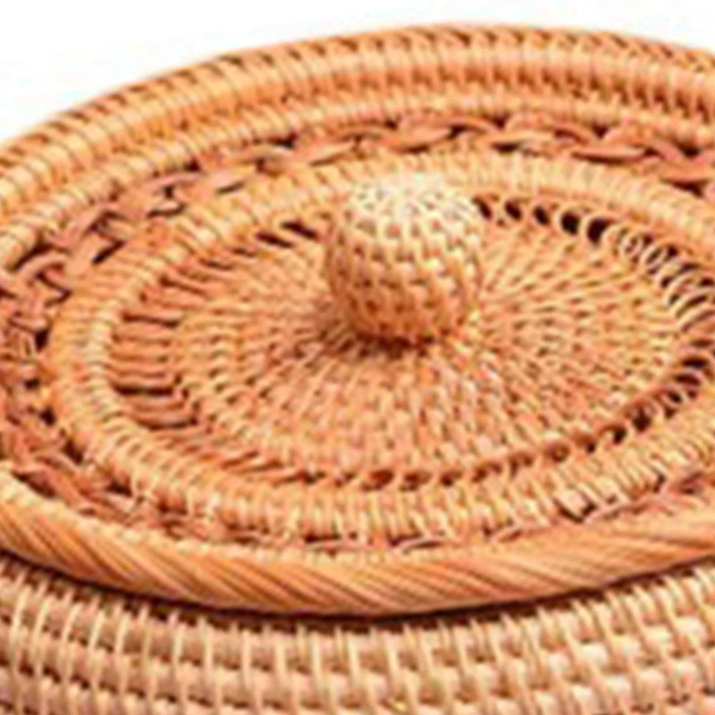 

Rattan Fruit Basket Living Room Home Bread Basket & Idyllic Style Rattan Tray with Handles Idyllic Home Basin Basket Retail