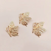 10lcslot alloy golden butterfly pendant buttons for diy handmade hair jewelry accessories brooch bag shoes box mobile phone