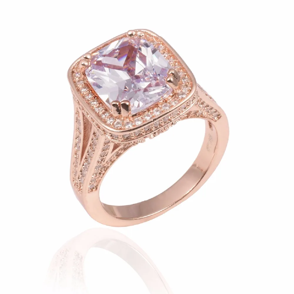 Роскошные ювелирные изделия 925 серебро и розовое золото обручальные кольца для