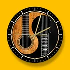 12-дюймовые настенные часы для акустической гитары, бесшумные настенные часы, современный дизайн, декор для музыкальной студии, для любителей музыки, музыкантов, гитаристов, подарок
