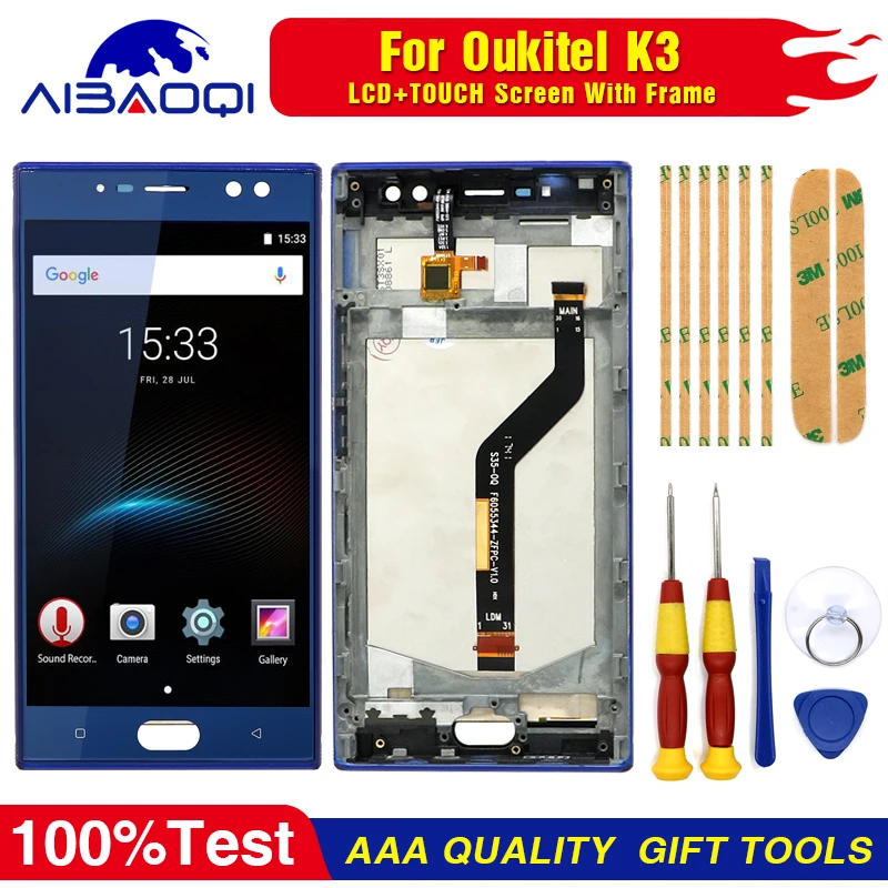 Для Oukitel K3 сенсорный экран+ ЖК-дисплей дигитайзер сборка+ рамка запасные части+ инструмент для разборки