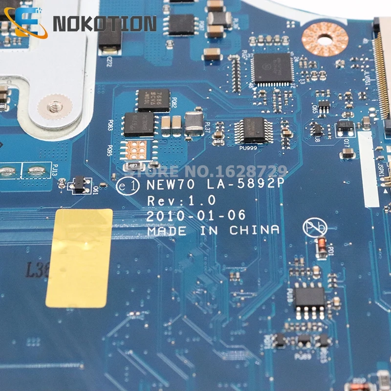 NOKOTION ноутбук материнская плата для Acer 5741 5741ZG материнская плата MBWJU02001 LA-5892P HM55 UMA DDR3 процессор