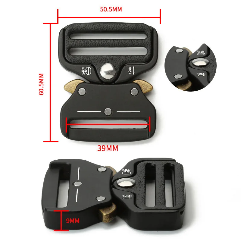 

Flying Art 38MM Zinc Alloy Black Nylon Belt Backpack Buckle Tactical Automatic Locking Belt Canvas Belt