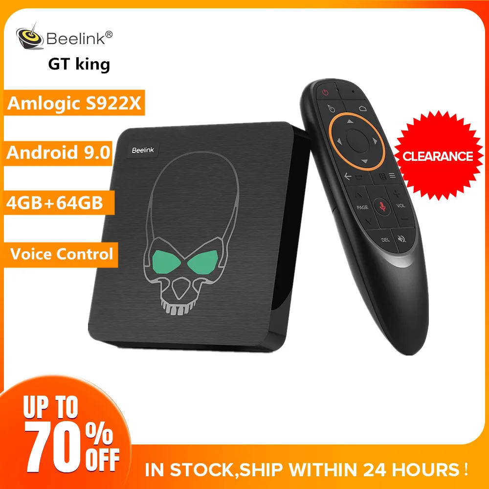 Beelink GT King Android 9 0 Смарт ТВ бокс Amlogic S922X 4 Гб 64 BT4.1 2 4G Голосовое управление 1000 Мбит/с 4K