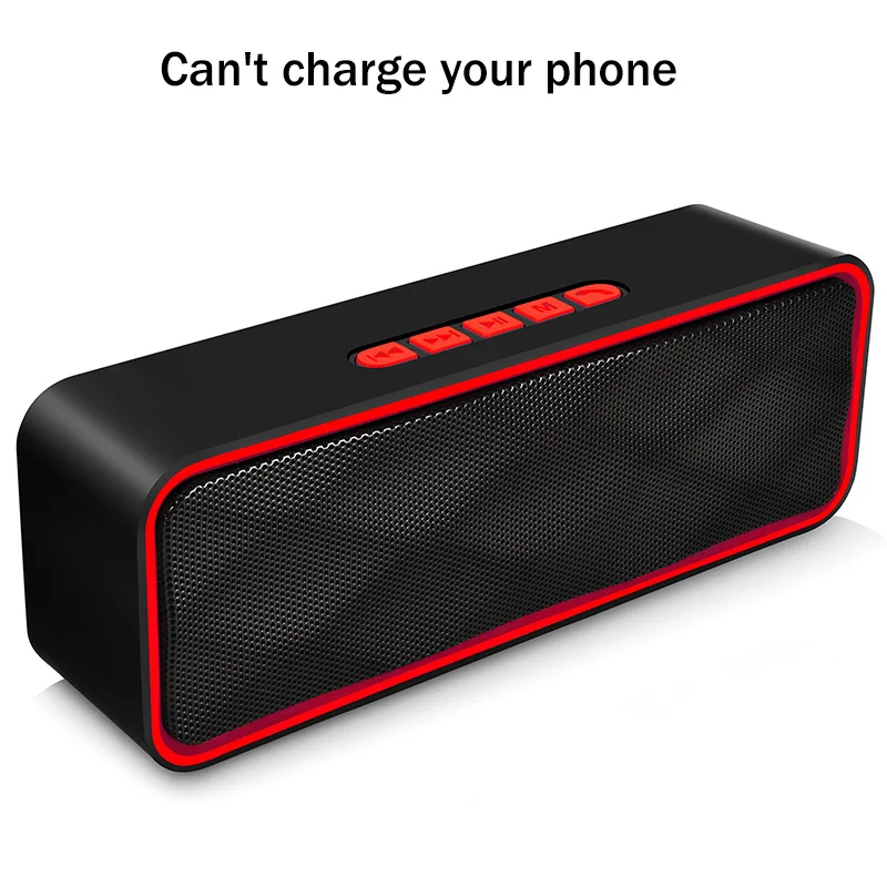 Беспроводной Bluetooth динамик Зарядка сокровище портативный беспроводной динамик 8D стерео объемный Поддержка Bluetooth 5,0 TF AUX USB - Цвет: red