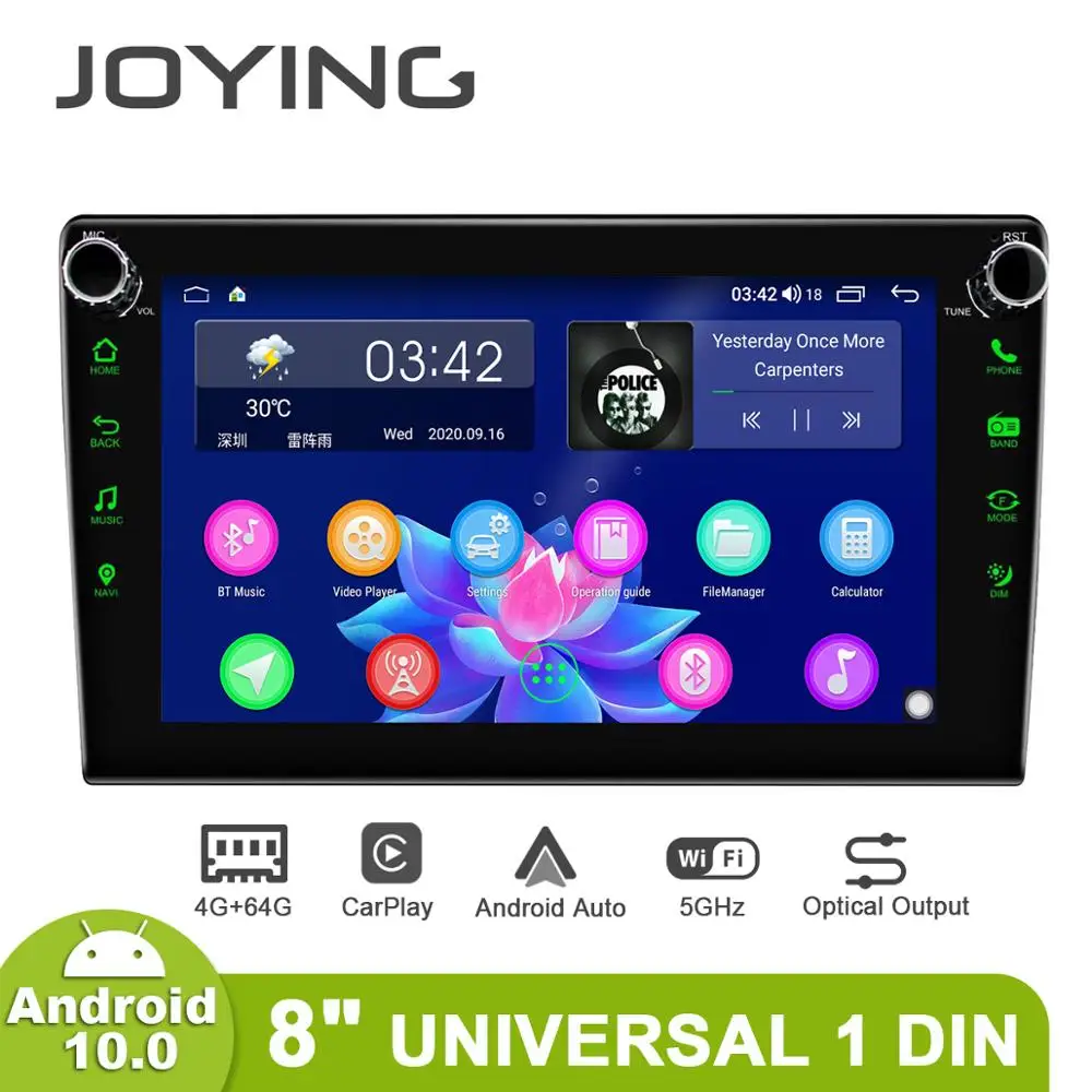 Универсальная магнитола JOYING 8 дюймов IPS 2.5D Android 10 1280*720 4 + 64 ГБ|Автомагнитолы| |