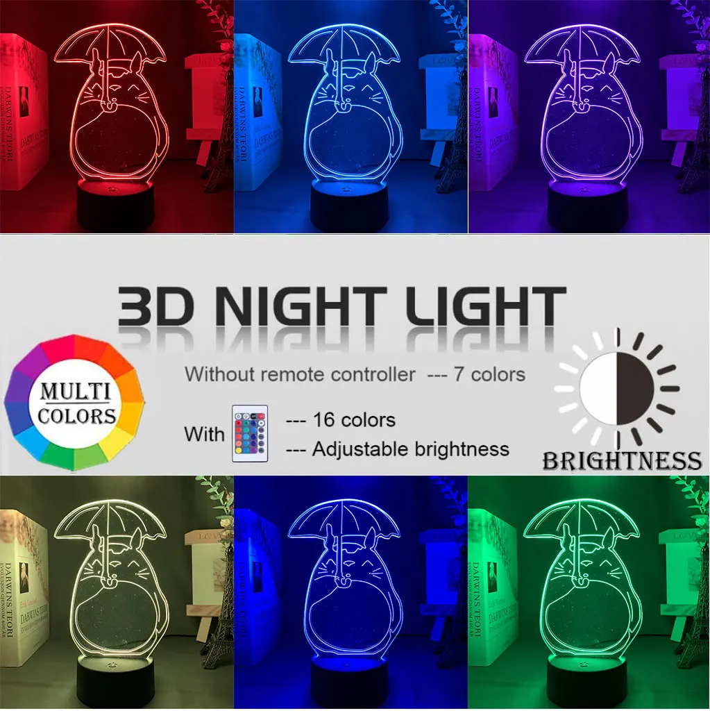 Ночсветильник светодиодный в стиле японского аниме лампа 3D для спальни