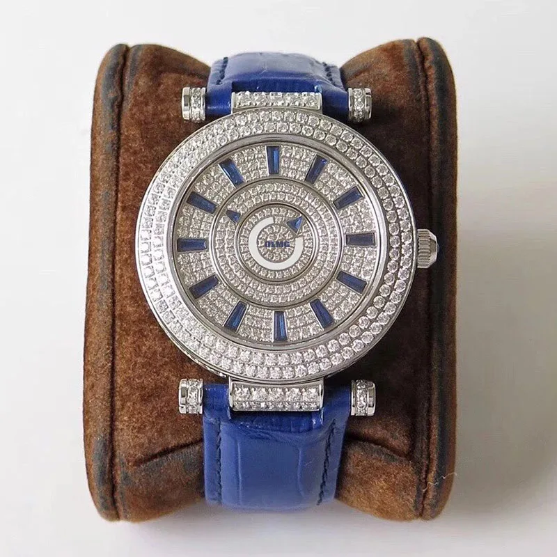 

Women's Watches Automatic Mechanical Watch For Women OEMG Sliver Blue Dial Leather Strap Luxury Watch AAA 1:1 Replica Watch