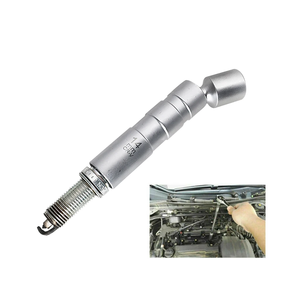 

Swivel Magnetic Spark Plug Socket 14mm 12-Point Thin Wall Socket 3/8" Drive Spark Plug Removal Tool for BMW Mini Nissan
