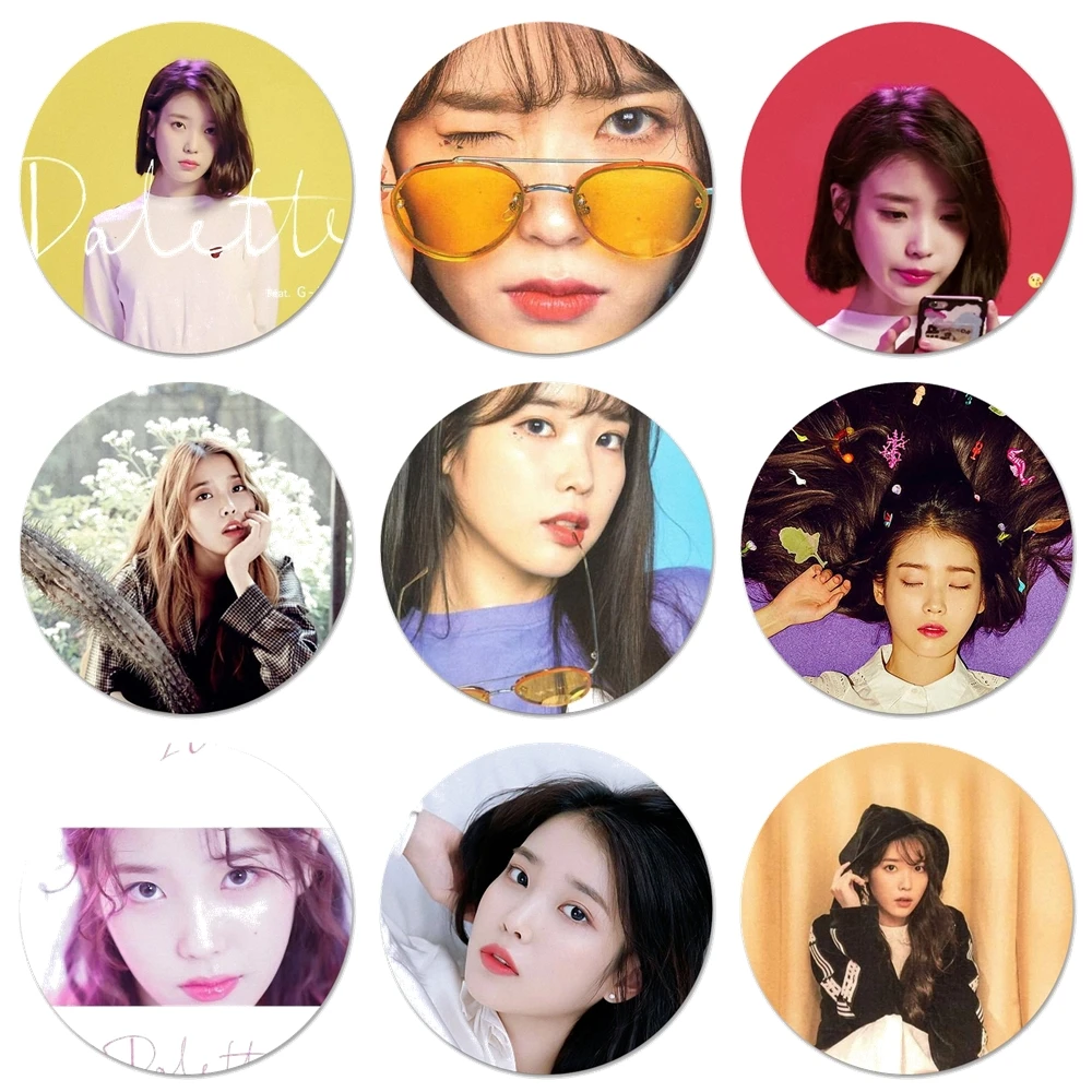 

Значки kpop singer IU Значки Металлические Значки для фотографий