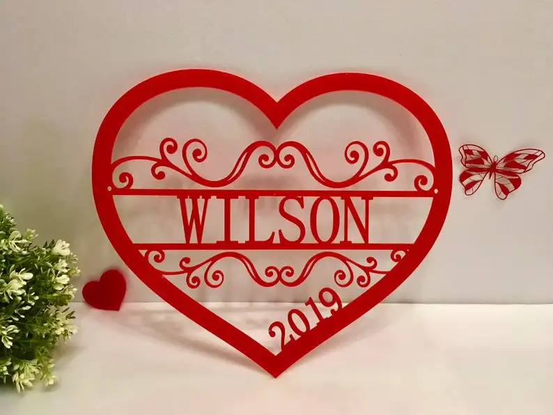 Персонализированный венок на День святого Валентина дверная вешалка с именами