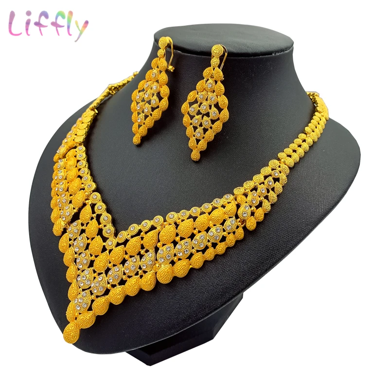 Роскошные наборы украшений для свадебной вечеринки с кристаллами женское