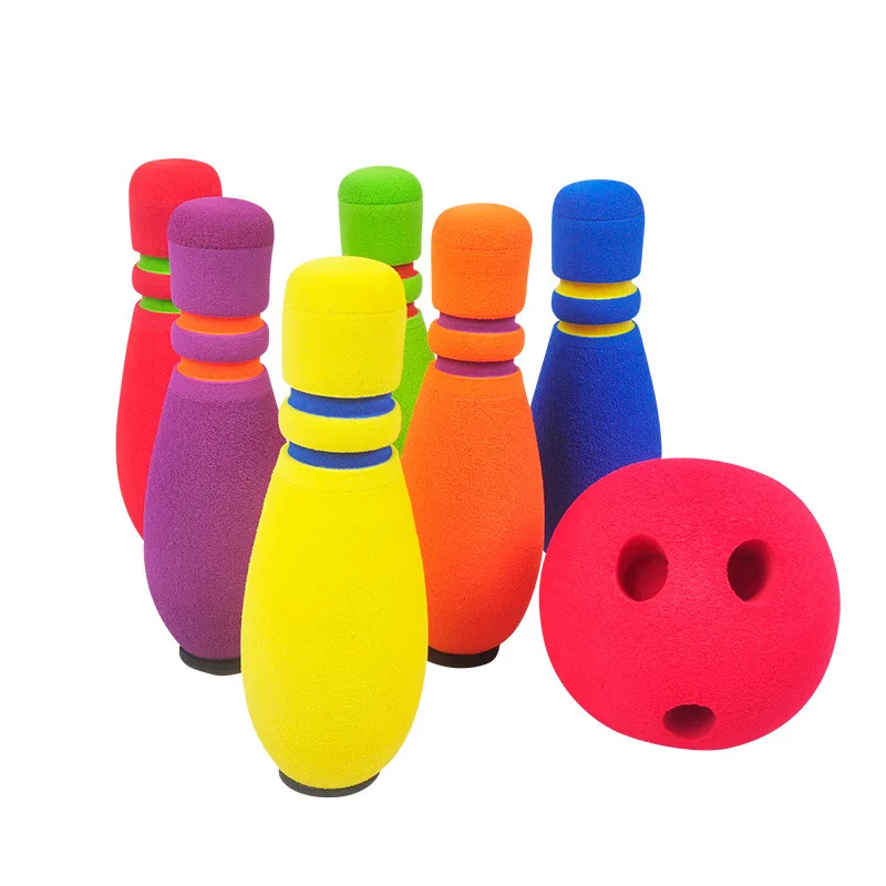 Детский Забавный Набор для боулинга NBR 1 шарик 6 штырьков игра Bowling спортивные