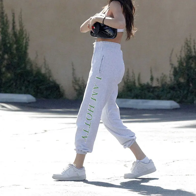 2019 новые осенние женские повседневные брюки-гаремы с буквенным принтом и высокой